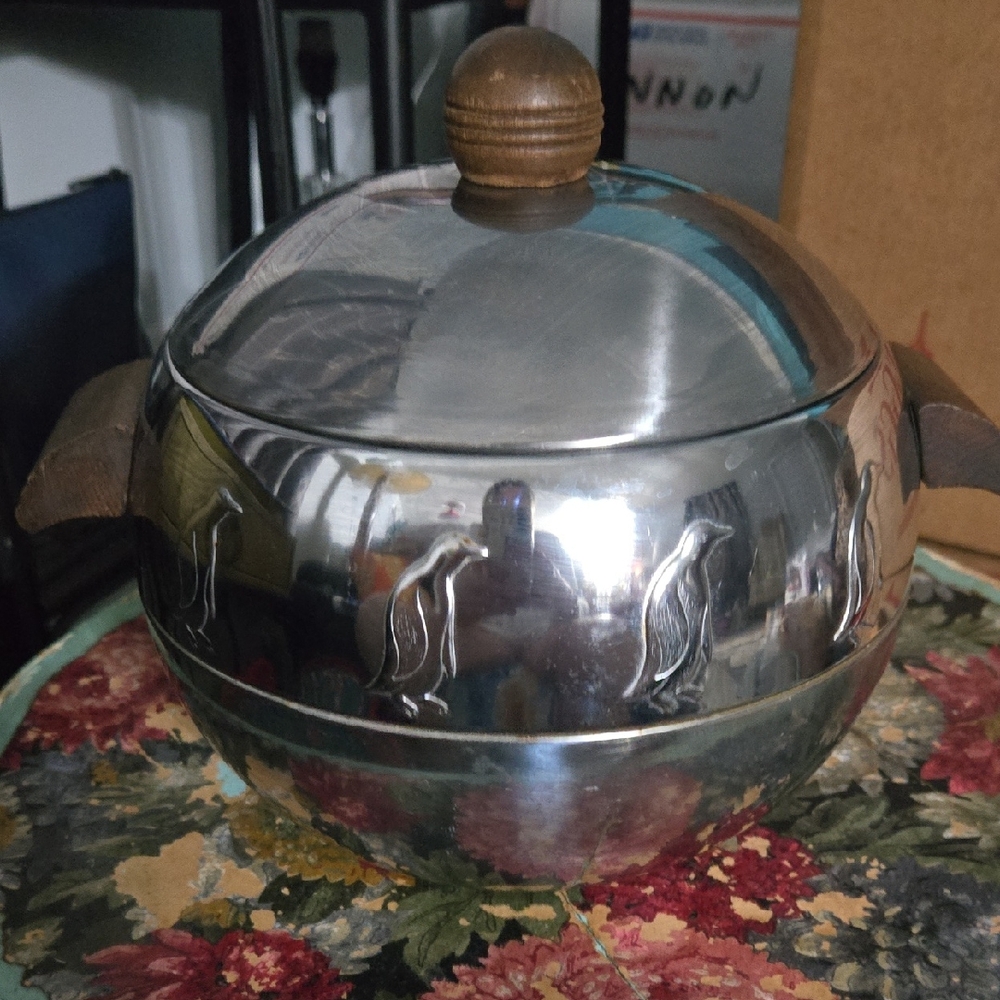 Vintage Stainless Steel Pequin Ice Bucket